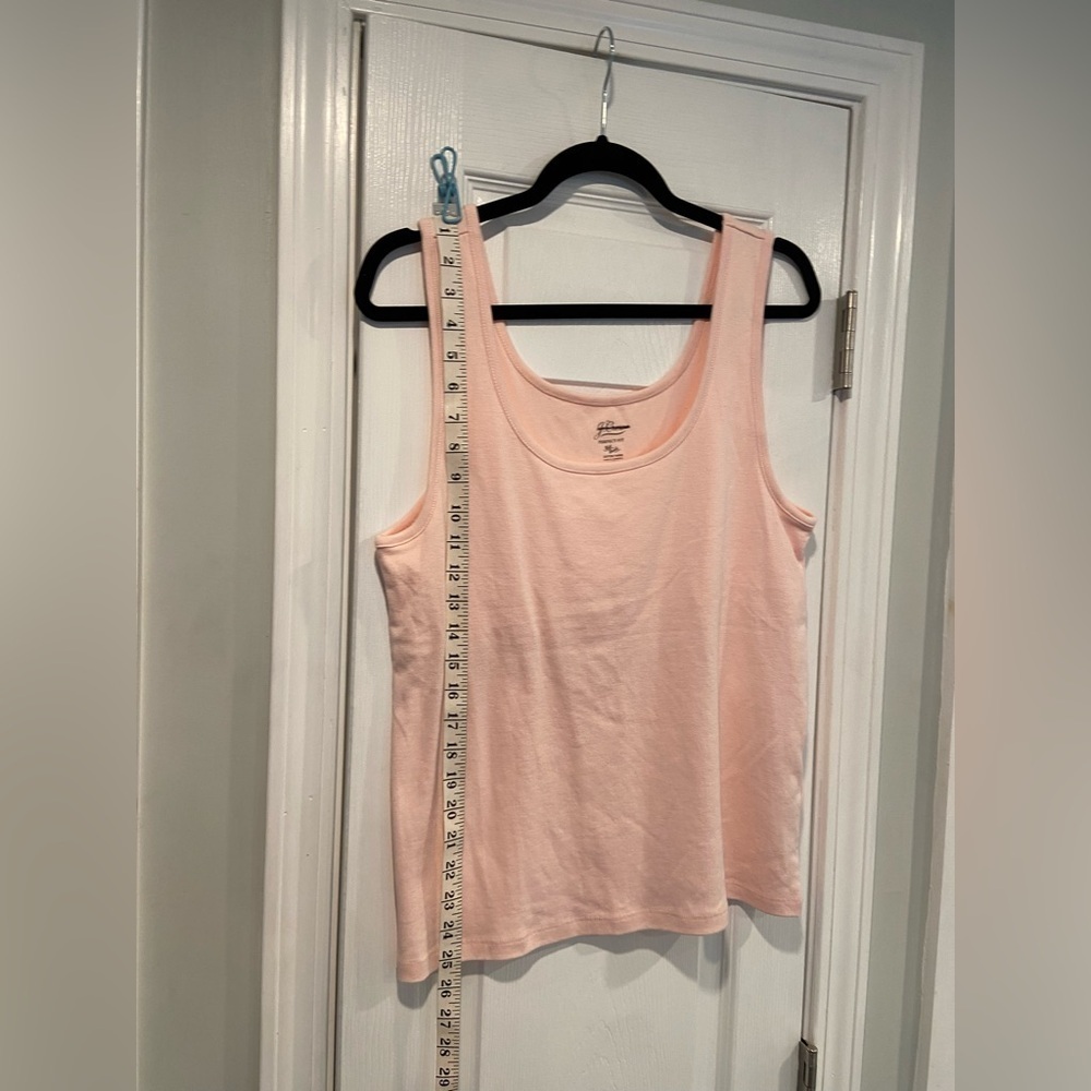 NWOT J. Crew Perfect Fit Size XXL Pink Scoop Neck Cotton Tank Top Stretch Lined - Picture 9 of 11